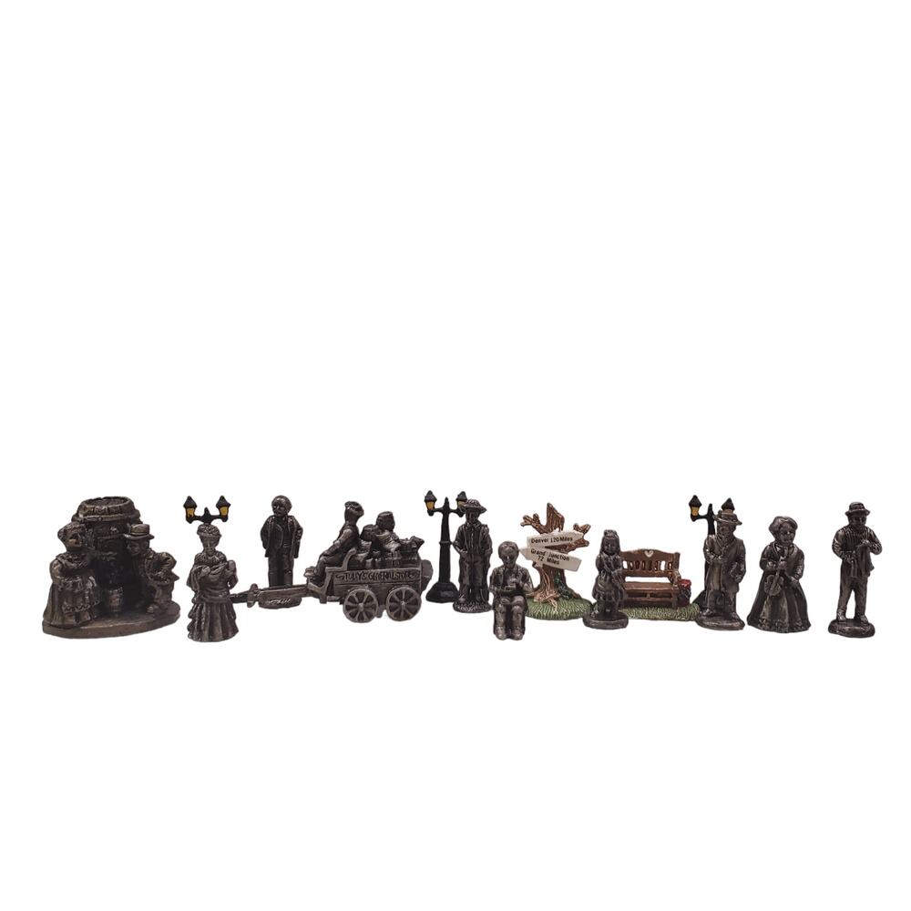 Liberty Falls Americana Pewter Collection Figures 1995 Grand Junction 15 Pieces